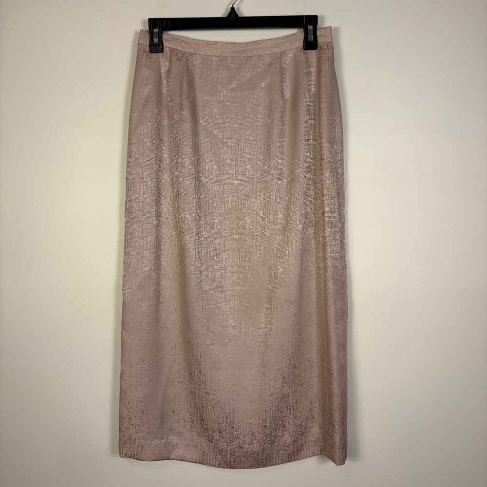 Vintage Blush Pink 100% Silk Maxi Skirt Elegant Romantic Classic